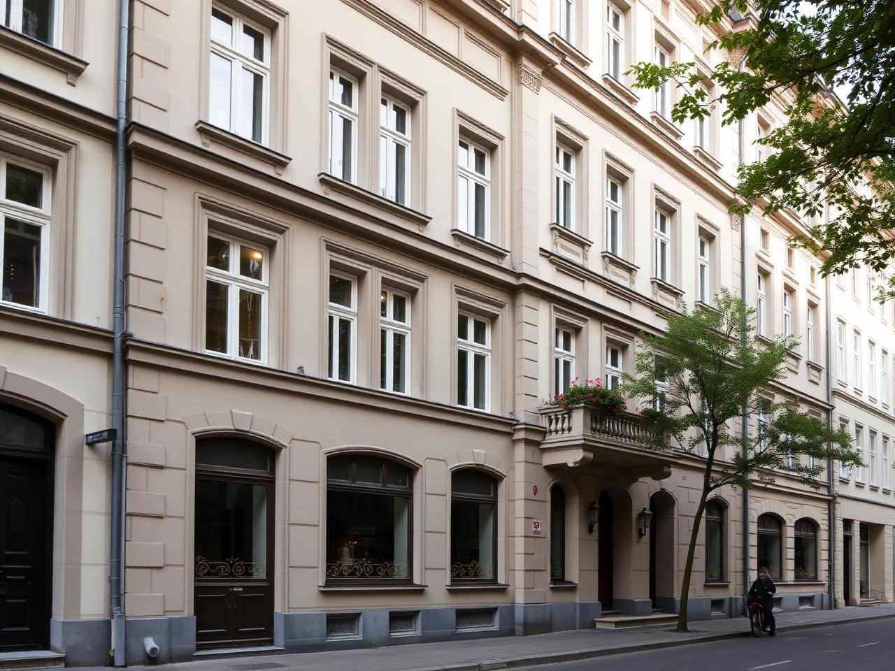 Fassade eines gepflegten Mehrparteienhauses